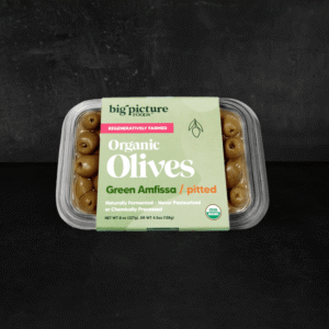 Organic Greek Green Amfissa Pitted Olives - Big Picture Foods